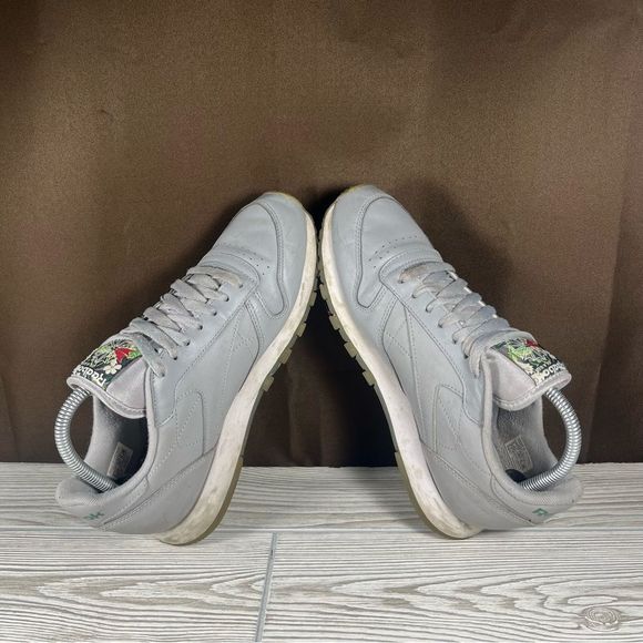 Reebok Classic Gray Leather Low Top Athletic Sneaker Shoe Womens 9.5 - Picture 8 of 11